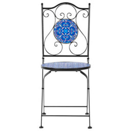Beliani Set Of 2 Garden Chairs Cigliano Metal Black - thumbnail 4