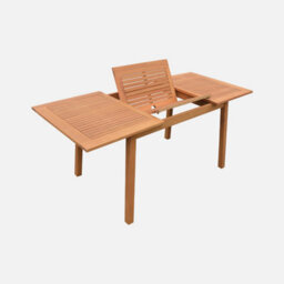 Sweeek - 6 To 8-Seater Extendable Wooden Garden Table Almeria 180Cm Natural 180X80X75 Cm - thumbnail 3