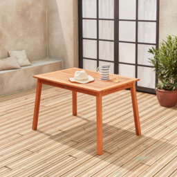 Sweeek - 6 To 8-Seater Extendable Wooden Garden Table Almeria 180Cm Natural 180X80X75 Cm - thumbnail 7
