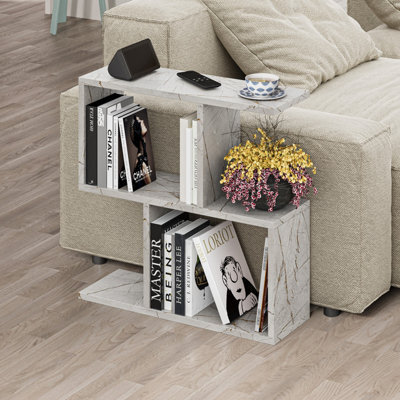 Decortie Homemania Modern Side End Coffee Table Multipurpose Gold Marble Effect Living Room H 60Cm - image 1
