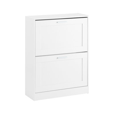 Sobuy Fsr137-W,shoe Cabinet Flip Drawers Storage Organizer, White,w59.5Xd23Xh79.5 - image 1