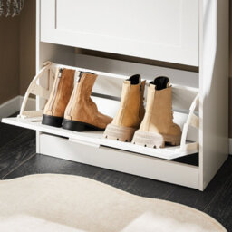 Sobuy Fsr137-W,shoe Cabinet Flip Drawers Storage Organizer, White,w59.5Xd23Xh79.5 - thumbnail 8