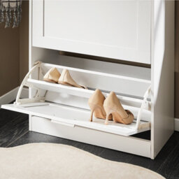 Sobuy Fsr137-W,shoe Cabinet Flip Drawers Storage Organizer, White,w59.5Xd23Xh79.5 - thumbnail 4