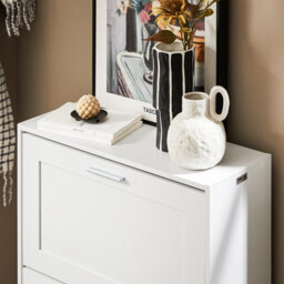 Sobuy Fsr137-W,shoe Cabinet Flip Drawers Storage Organizer, White,w59.5Xd23Xh79.5 - thumbnail 7