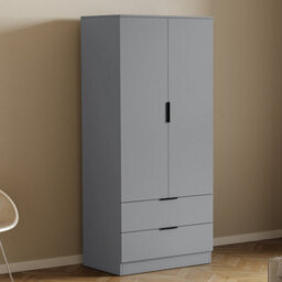 Lassic Vida Designs Trega 4 Piece Bedroom Set (3 Drawer Bedside Chest X2, 5 Drawer Chest, 2 Door 2 Drawer Wardrobe) Grey - thumbnail 2