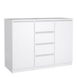 Furniture To Go Naia Sideboard - 4 Drawers 2 Doors In White High Gloss (W) 120.8 X  (H) 90.7 X (D) 50Cm - thumbnail 2