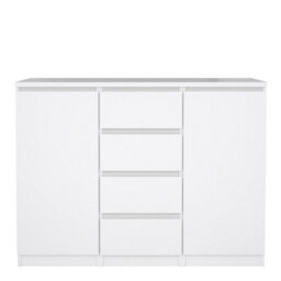 Furniture To Go Naia Sideboard - 4 Drawers 2 Doors In White High Gloss (W) 120.8 X  (H) 90.7 X (D) 50Cm - thumbnail 3