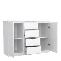 Furniture To Go Naia Sideboard - 4 Drawers 2 Doors In White High Gloss (W) 120.8 X  (H) 90.7 X (D) 50Cm - thumbnail 5