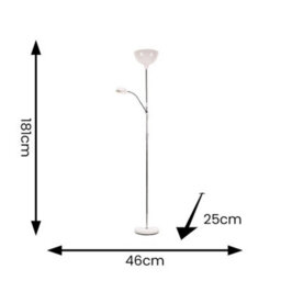 Valuelights Orion White Metal Father And Son Reading Floor Lamp Mother And Child Adjustable Light - Led Bulbs Included - thumbnail 6