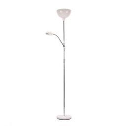 Valuelights Orion White Metal Father And Son Reading Floor Lamp Mother And Child Adjustable Light - Led Bulbs Included - thumbnail 2