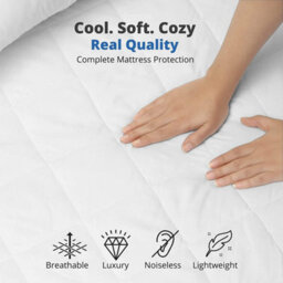 Ameha King  Size Mattress Protector 30Cm Deep Fitted Mattress Cover-Adjustable Resistant Quilted Bed Cover (150X200Cm) - thumbnail 5