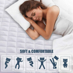 Ameha King  Size Mattress Protector 30Cm Deep Fitted Mattress Cover-Adjustable Resistant Quilted Bed Cover (150X200Cm) - thumbnail 6