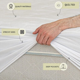 Ameha King  Size Mattress Protector 30Cm Deep Fitted Mattress Cover-Adjustable Resistant Quilted Bed Cover (150X200Cm) - thumbnail 8