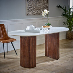 Worcester Ruby Mango Wood Dining Table 170Cm With Marble Top - thumbnail 1