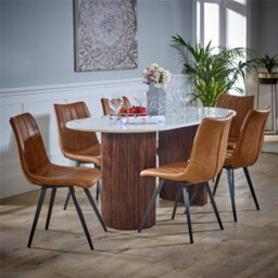 Worcester Ruby Mango Wood Dining Table 170Cm With Marble Top - thumbnail 2