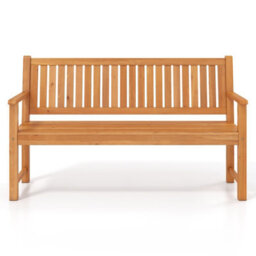 Costway 3-Seater Outdoor Wooden Bench 150 Cm Large Garden Bench With Backrest - thumbnail 3