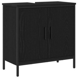 Walplus Bathroom Sink Cabinet Black Oak 60 X 30 X 60 Cm Engineered Wood - thumbnail 2
