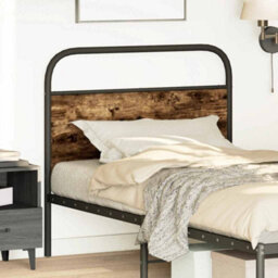 Berkfield Headboard Smoked Oak 100 Cm Steel And Engineered Wood - thumbnail 2