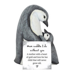 Penguin Mother And Baby Ornament With Mini Sentiment Card - thumbnail 2