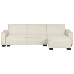 Beliani Corner Sofa Bed 3 Seater Romedal Fabric Beige Left Hand