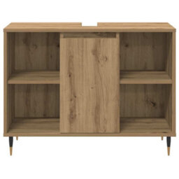 Berkfield Modern 3 Piece Bathroom Furniture Set Artisan Oak Engineered Wood - thumbnail 7