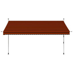 Berkfield Manual Retractable Awning 350 Cm Orange And Brown - thumbnail 2
