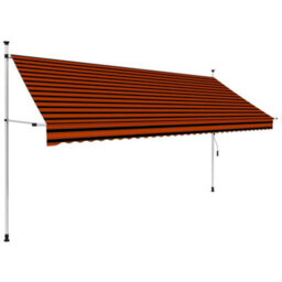 Berkfield Manual Retractable Awning 350 Cm Orange And Brown - thumbnail 1