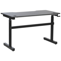 Beliani Manual Adjustable Gaming Desk Durbin Black 120 Cm 60 Cm Rgb Led - thumbnail 7