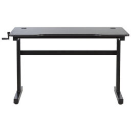 Beliani Manual Adjustable Gaming Desk Durbin Black 120 Cm 60 Cm Rgb Led - thumbnail 6