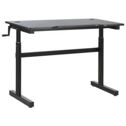 Beliani Manual Adjustable Gaming Desk Durbin Black 120 Cm 60 Cm Rgb Led - thumbnail 4