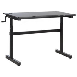 Beliani Manual Adjustable Gaming Desk Durbin Black 120 Cm 60 Cm Rgb Led - thumbnail 5