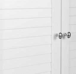 Teamson Home Bathroom Free Standing Cabinet, Wooden Cabinet With 2 Doors, Bathroom Storage, White - thumbnail 9