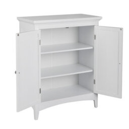 Teamson Home Bathroom Free Standing Cabinet, Wooden Cabinet With 2 Doors, Bathroom Storage, White - thumbnail 8