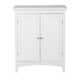 Teamson Home Bathroom Free Standing Cabinet, Wooden Cabinet With 2 Doors, Bathroom Storage, White - thumbnail 2
