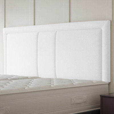"Urban Textures - Atlas Luxury 20"" High Velvet Fabric Upholstered Headboard - White" - image 1