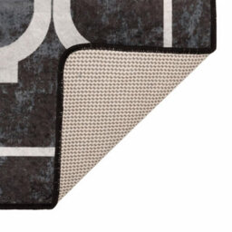Berkfield Rug Washable Black And White 160X230 Cm Anti Slip - thumbnail 4