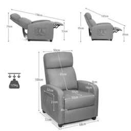 Modern Upholstered Recliner Armchair Sofa Lounge Chair Adjustable Backrest Home - thumbnail 2