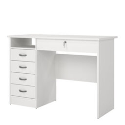 Furniture To Go Function Plus Desk With 5 Drawers In White  (W) 109.3 X (H) 75.6 X (D) 48.5Cm - thumbnail 4