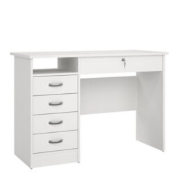 Furniture To Go Function Plus Desk With 5 Drawers In White  (W) 109.3 X (H) 75.6 X (D) 48.5Cm - thumbnail 2