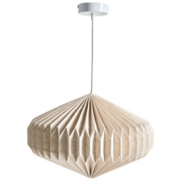 Beliani Beige Pendant Lamp With Paper Shade - Modern Living Room Light, Adjustable Height, W48 X H132Cm - thumbnail 4