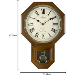 46Cm Wall Clock, Battery-Powered Radio-Controlled With Pendulum - thumbnail 2