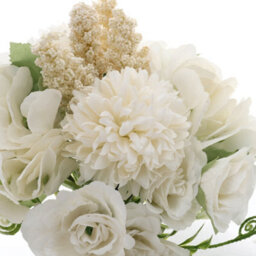 Living And Home White Romantic Artificial Bouquet Faux Silk Flower For Home Wedding Decoration - thumbnail 3