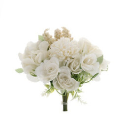 Living And Home White Romantic Artificial Bouquet Faux Silk Flower For Home Wedding Decoration - thumbnail 2