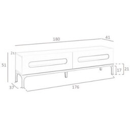 Angel Cerda Stylish Grey And Walnut Wood Tv Stand With Led Lighting - thumbnail 7
