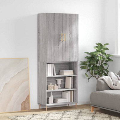 Berkfield Highboard Grey Sonoma 69.5X34X180 Cm Engineered Wood - image 1