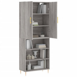 Berkfield Highboard Grey Sonoma 69.5X34X180 Cm Engineered Wood - thumbnail 3