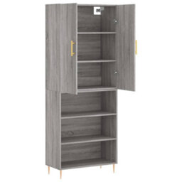 Berkfield Highboard Grey Sonoma 69.5X34X180 Cm Engineered Wood - thumbnail 4