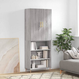 Berkfield Highboard Grey Sonoma 69.5X34X180 Cm Engineered Wood - thumbnail 1
