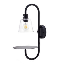 Darphe Bedside Wall Lamp With Glass Lampshade And Tray,multipurpose Wall Lamp - thumbnail 1