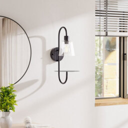 Darphe Bedside Wall Lamp With Glass Lampshade And Tray,multipurpose Wall Lamp - thumbnail 3